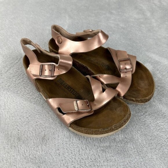 Birkenstock Rio AS Kids Electric Metallic Pink Girls Size 37 EU - Picture 9 of 10